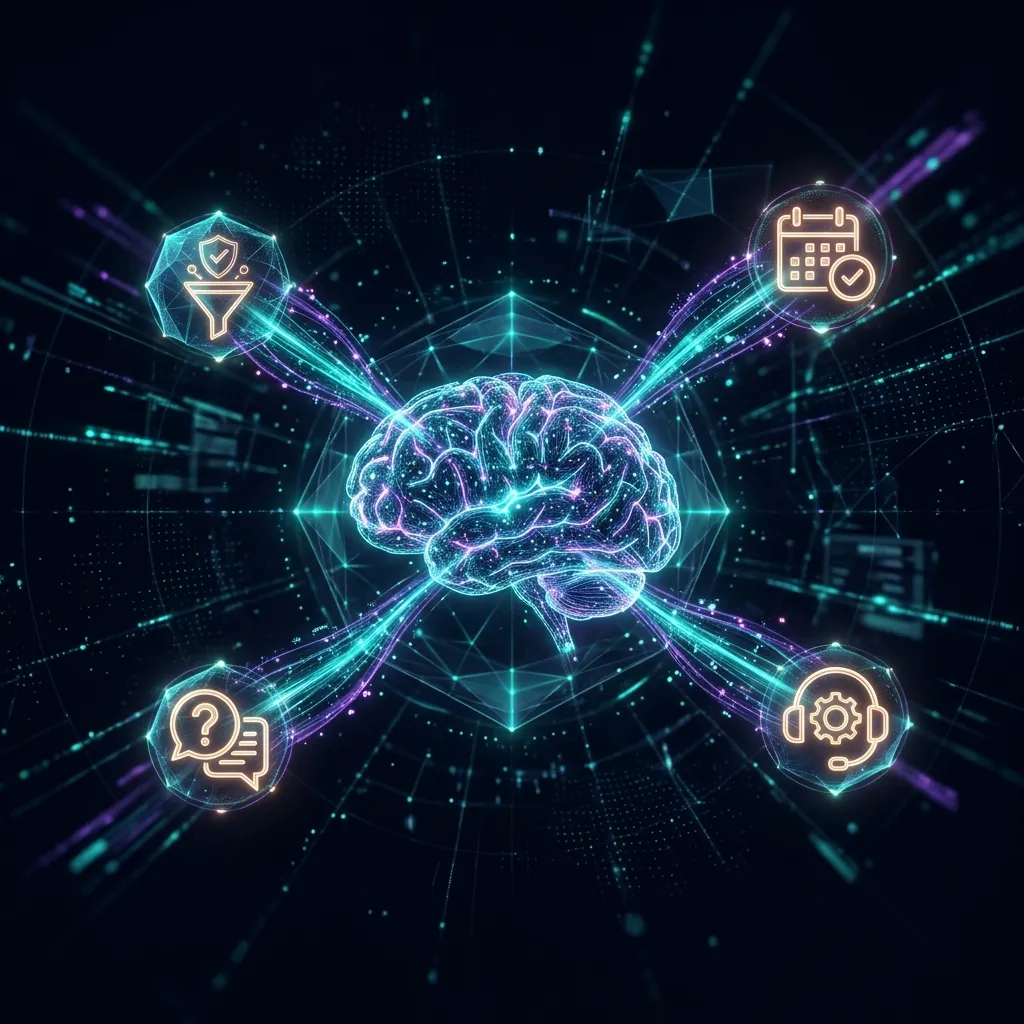 AI Agents neural network handling multiple tasks